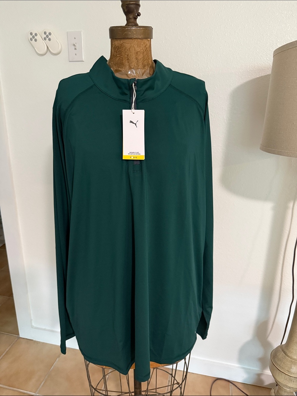 Puma Forest Green Half-Zip Athletic Pullover